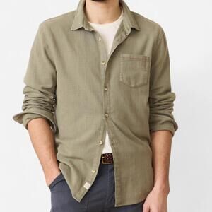 Marine Layer Classic Stretch Selvage Shirt Men’s XXL Green Shadow Slub